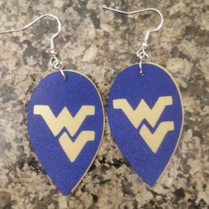 Handmade West Virginia University Mountaineers Earrings